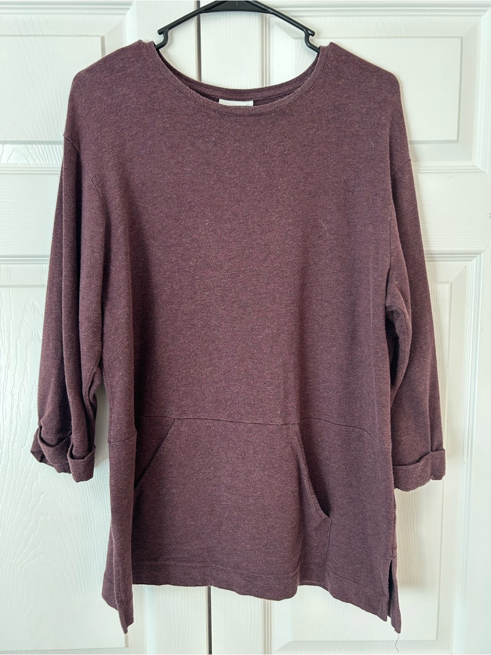 NWOT J.Jill Purejill Women’s Burgundy Red Slit Pima Tunic Blouse Shirt Size S